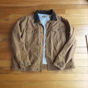 Woolrich Jacket Mens XXL Sherpa Lined Canvas Chore Coat